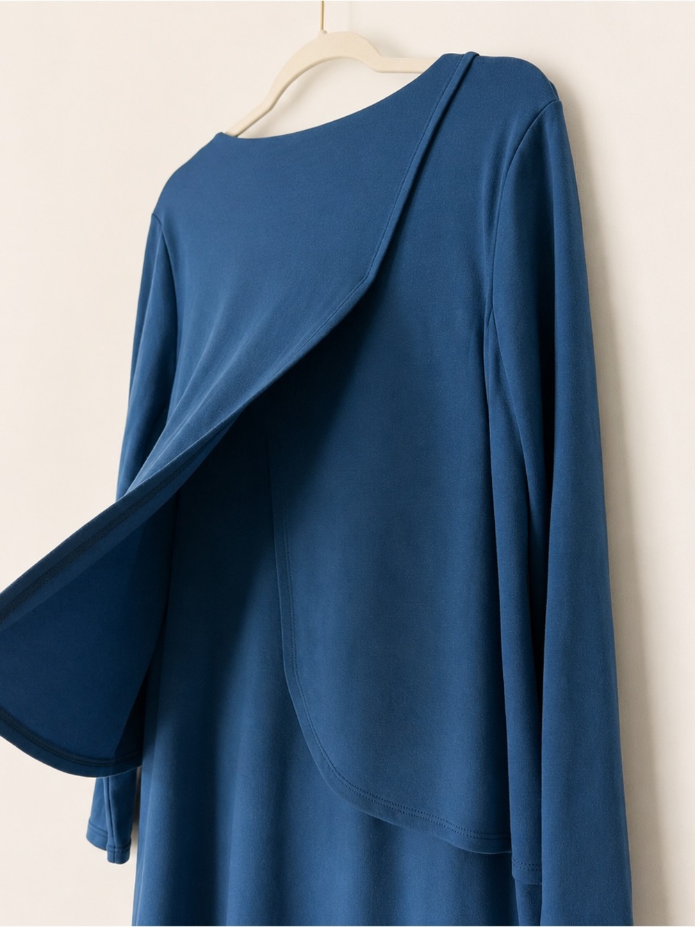 J. Jill Pure Jill Luxe Tencel Blue Layered Tunic Dress M Lagenlook Minimalist - Picture 6 of 9